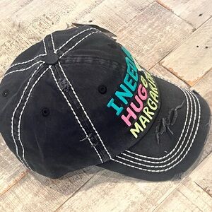 Black Cap with Colorful Embroidery